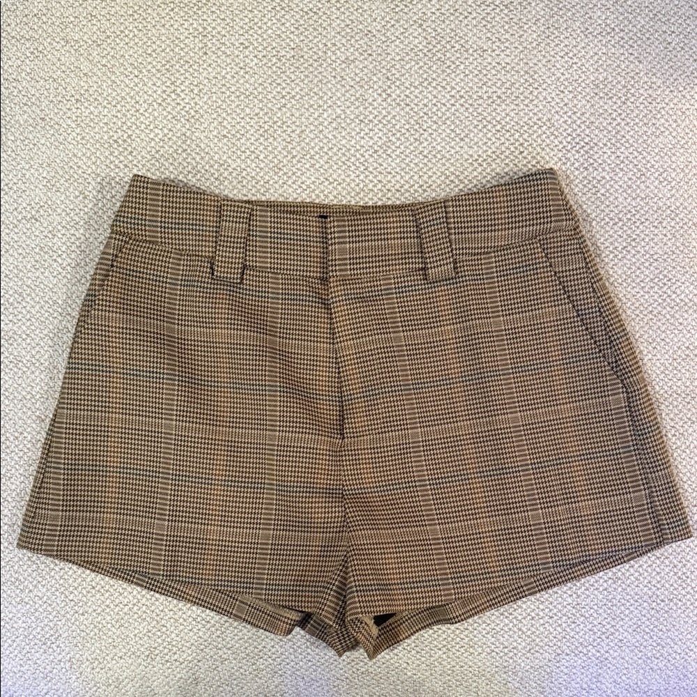 Vici Maple Glazed Plaid High Rise Women's Shorts